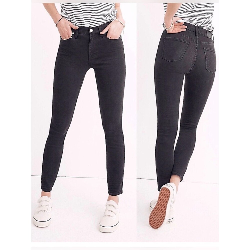 Madewell 9" High Mid Rise Skinny Jeans in Gray Lunar Wash H2227 Size 26